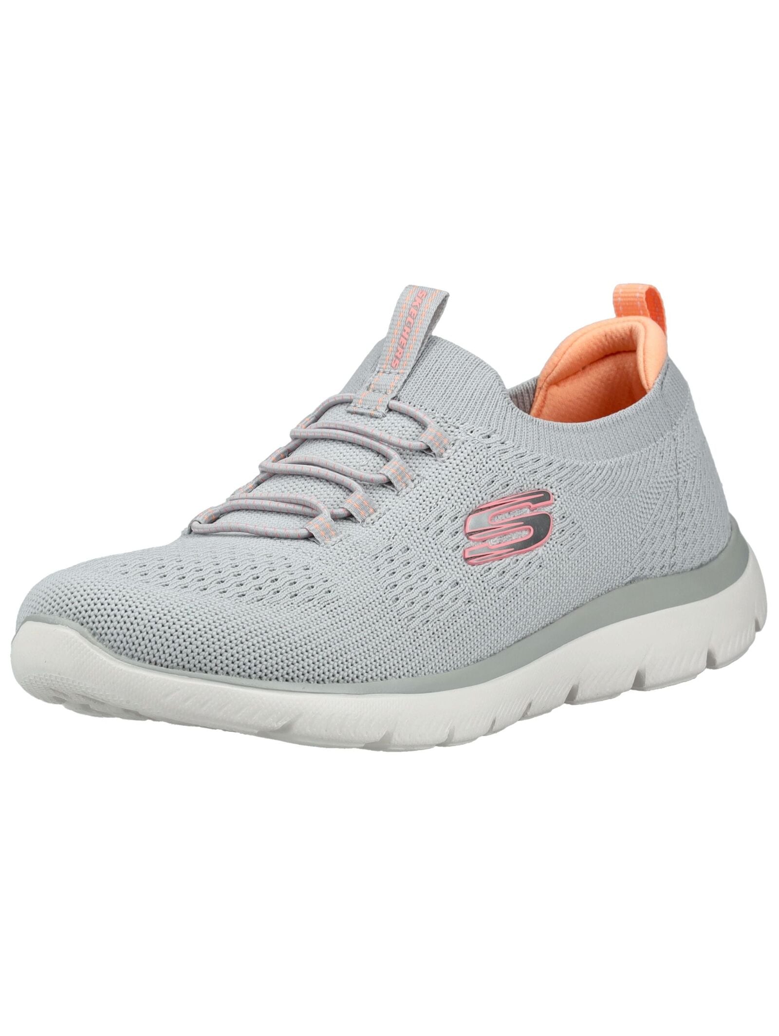 Sneaker SKECHERS "Skechers Sneaker Textil", Damen, Gr. 38, grau, Textil, Schuhe Sneaker