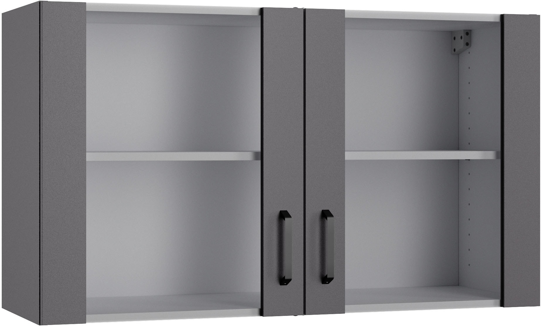 Hängeschrank OPTIFIT "OPTImulti", anthrazit matt, anthrazit matt, B:100cm H:57,6cm T:34,6cm, Holzwerkstoff, Schränke, Hängeschrank, Breite 100 cm, mit 2 Stollenglastüren, 1 Einlegeboden Image