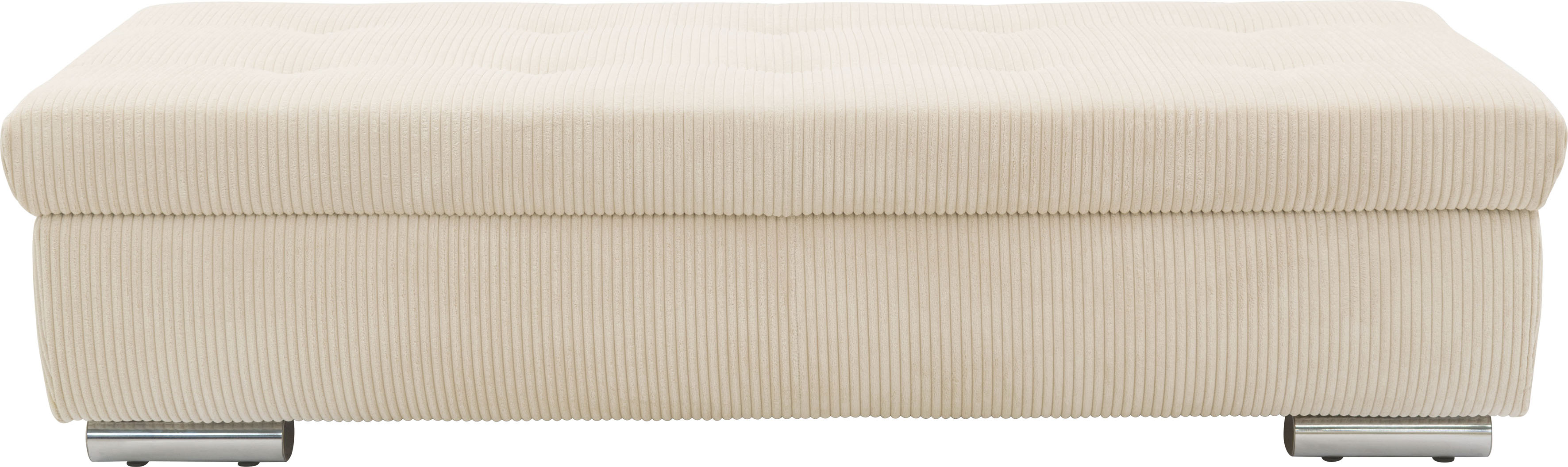 Hocker DOMO COLLECTION "Treviso XXL: B/T/H: 161/60/41 cm", beige (creme), B:161cm H:41cm T:60cm, 100% Polyester, Hocker, Hocker mit Stauraum Polsterhocker, mit Stauraum, auch in Cord, passend zur Serie, moderne Steppung
