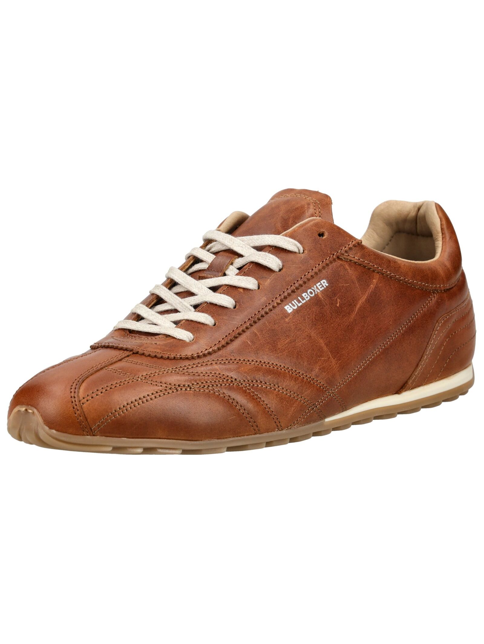 Sneaker BULLBOXER "Bullboxer Sneaker Leder", Damen, Gr. 45, cognac, Leder, Schuhe Sneaker