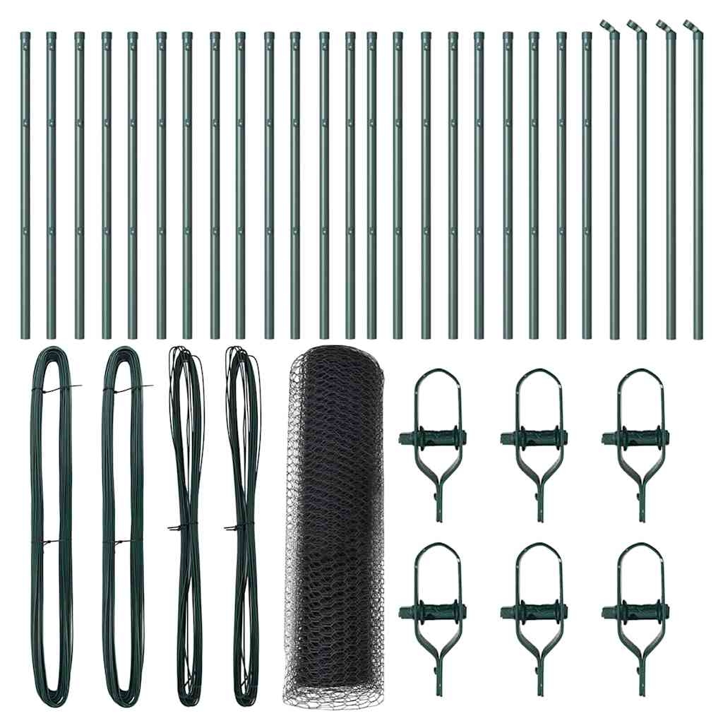 vidaXL Zaunpfosten Grau 50 x 0,5 m (25 mm Maschen) Stahl und PVC Image