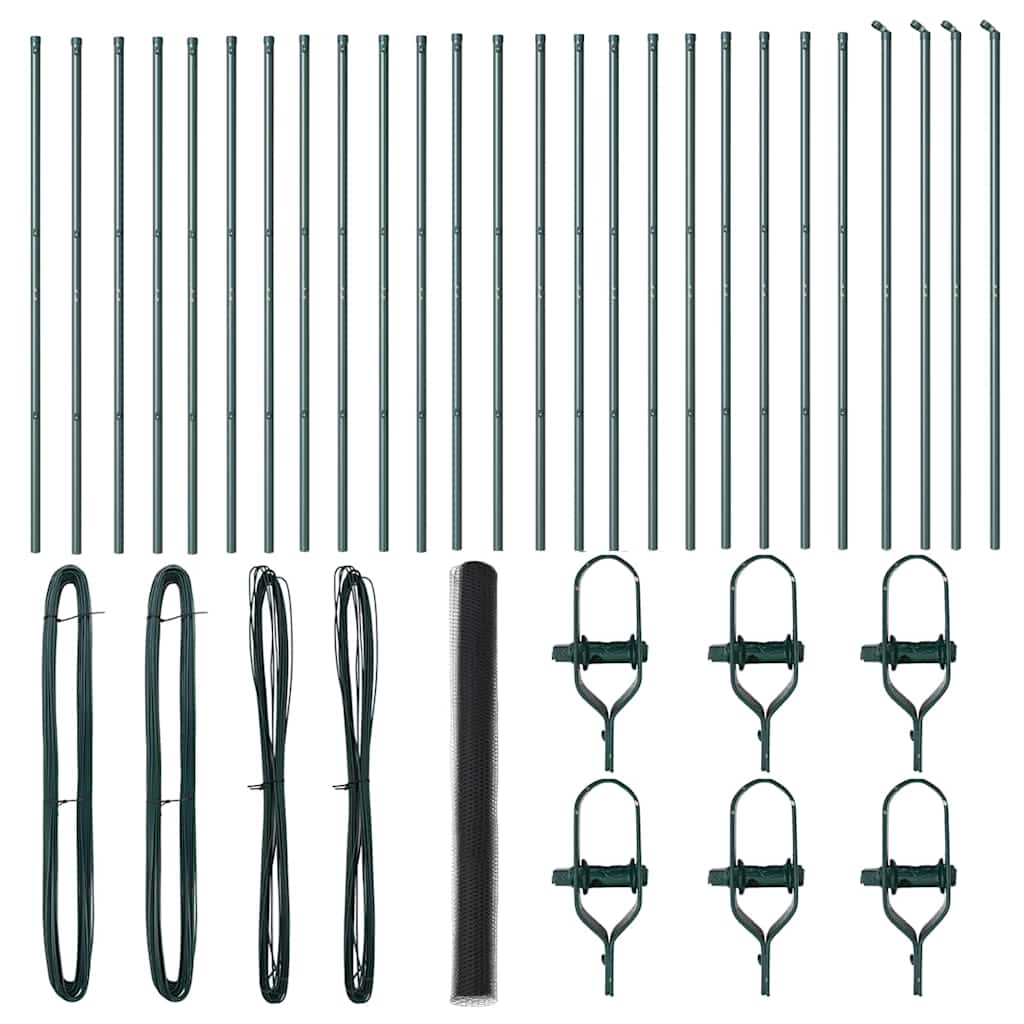 vidaXL Zaunpfosten Grau 50 x 1,5 m (13 mm Maschen) Stahl und PVC Image