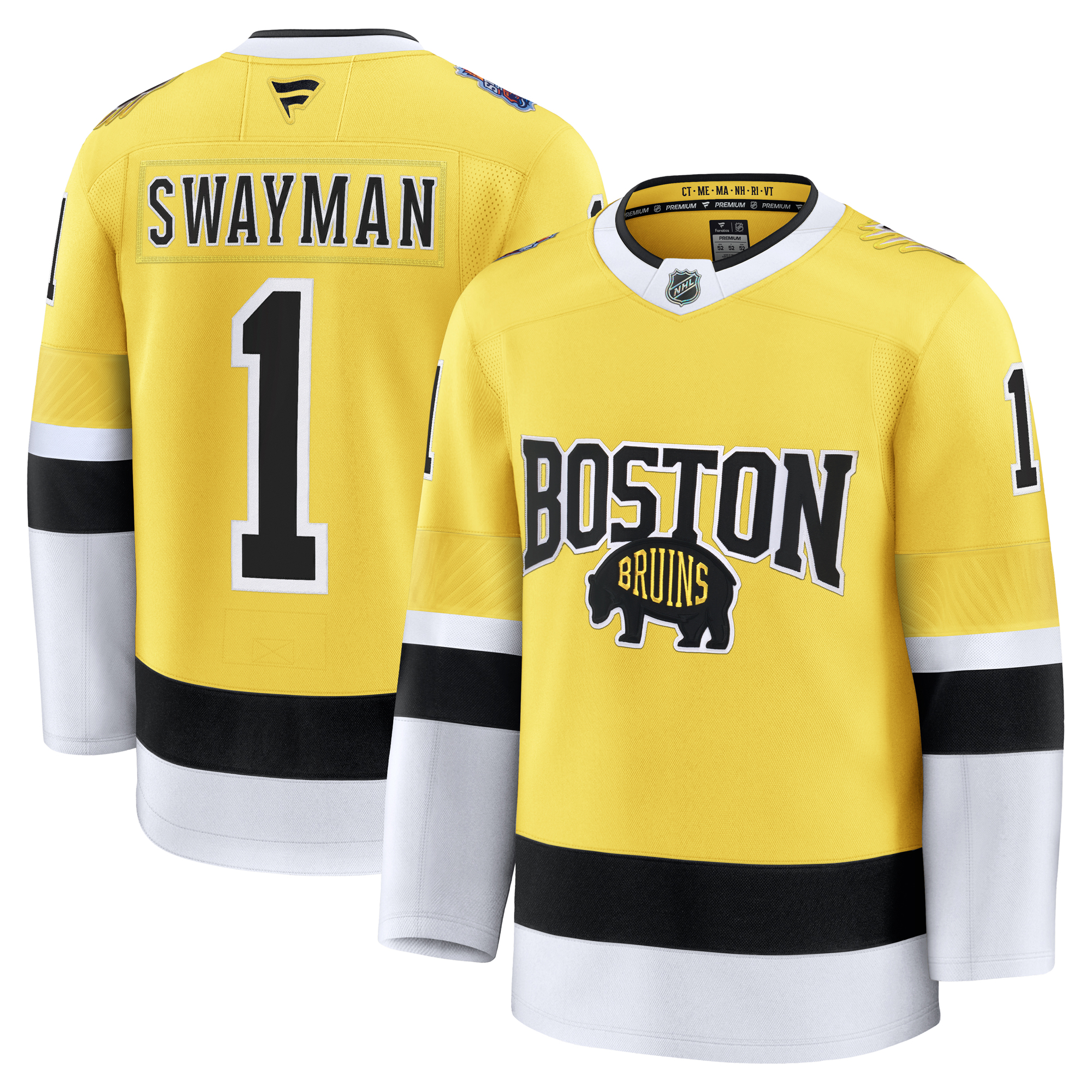 Fanatics Jeremy Swayman Gold Boston Bruins 2026 NHL Stadium Series Premium-Trikot für Herren Image