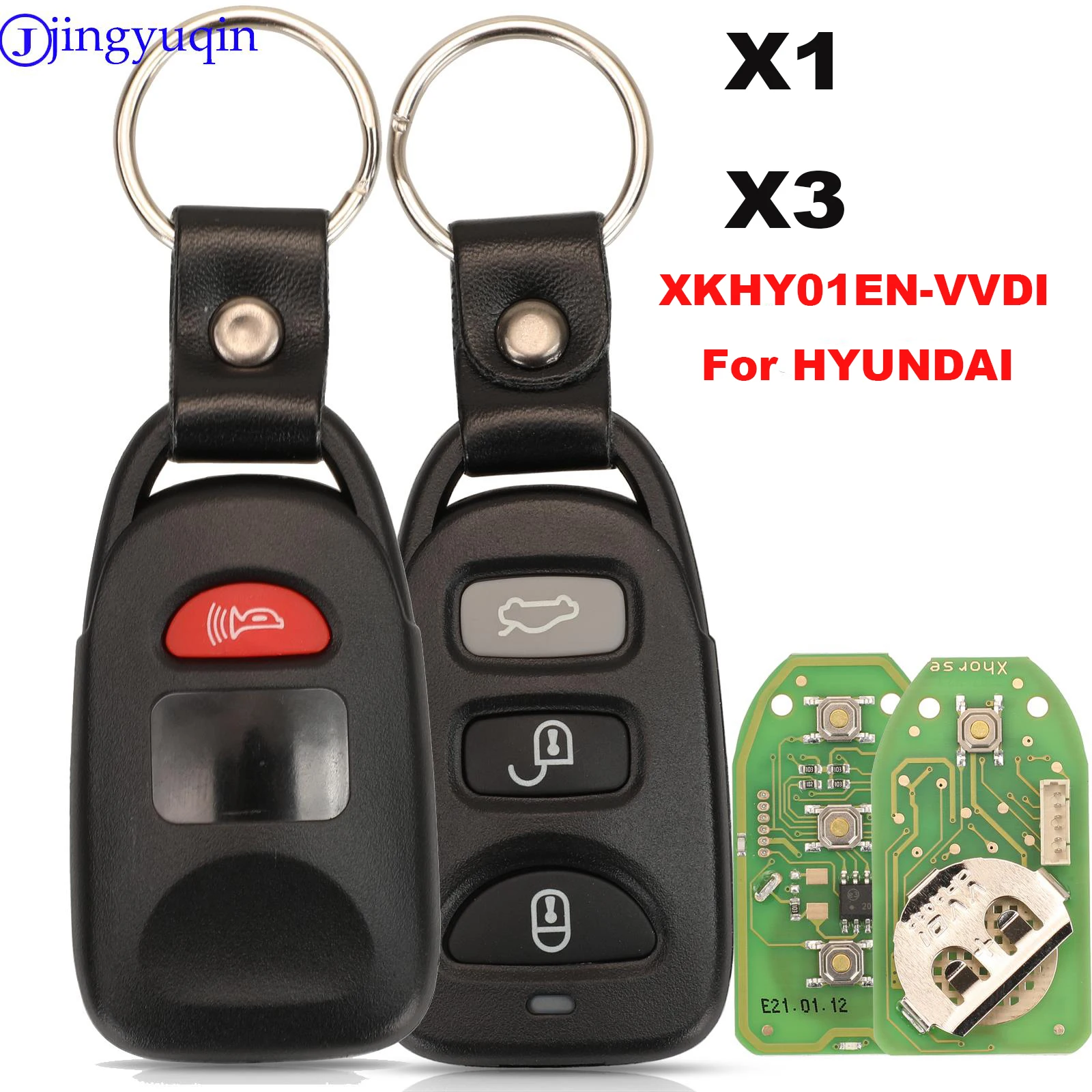 Xhorse X1 X3 jingyuqin XKHY01EN Draht Fernbedienung Auto Schlüssel Für Hyundai 3 + 1 Tasten Englisch Version VVDI Image