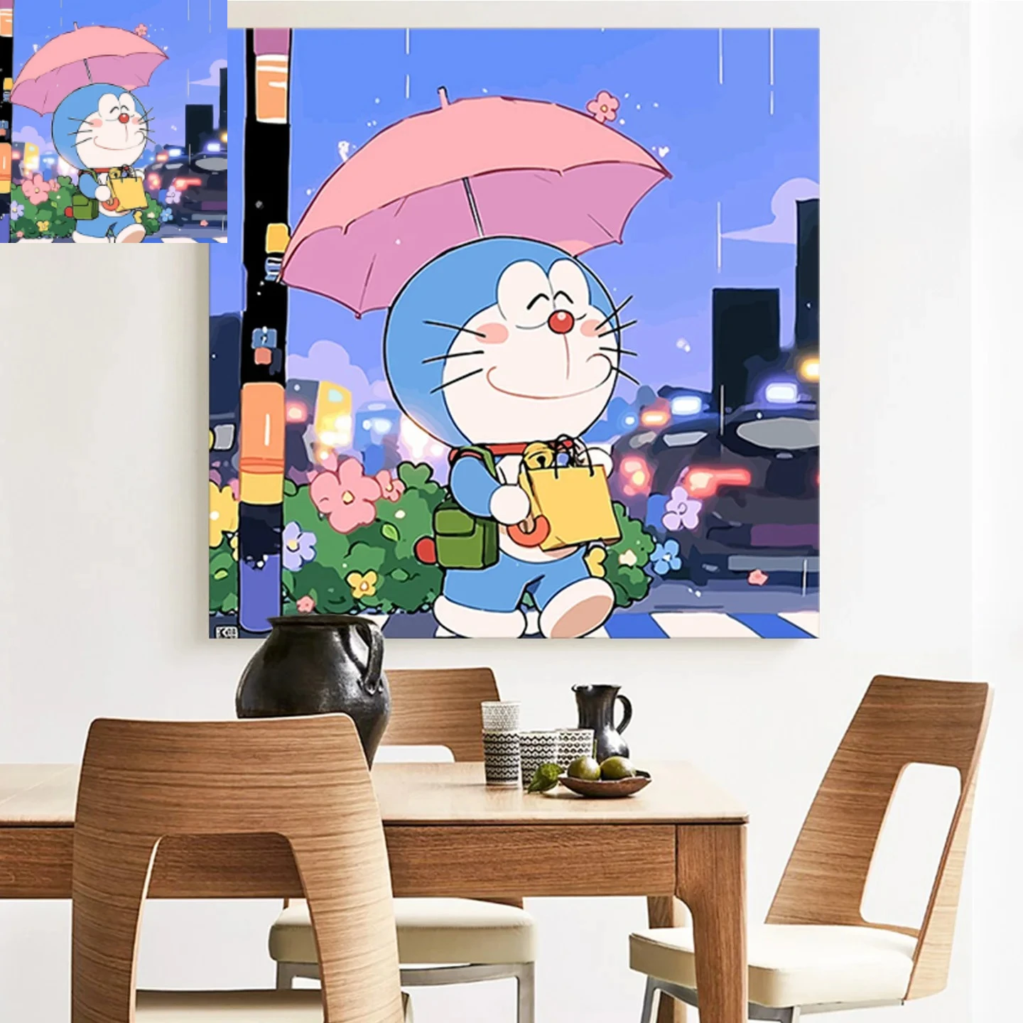 Doraemon Digitales Malen-nach-Zahlen-Set DIY Cartoon-Handwerk Einfache Kinder-Graffiti-Malerei Acrylmalerei Image