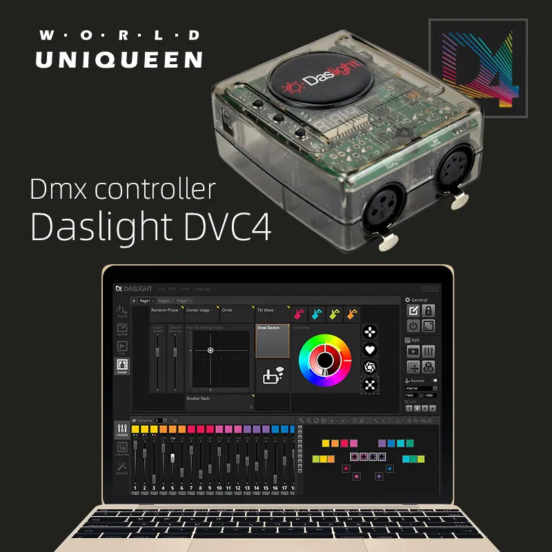 Daslight DVC4 GZM Software di controllo dell'illuminazione scenica 1536 CH DMX512 Controllo DJ Luce da discoteca luci a led Controller DMX INTERFACCIA DMX