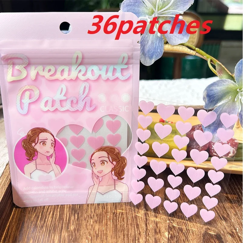 36Pcs Bunte PE Herzförmige Akne Aufkleber Unsichtbare Akne Abdeckung Entfernung Pickel Patch Gesicht Spot Abdeckung Hautpflege Werkzeug Make-Up Image