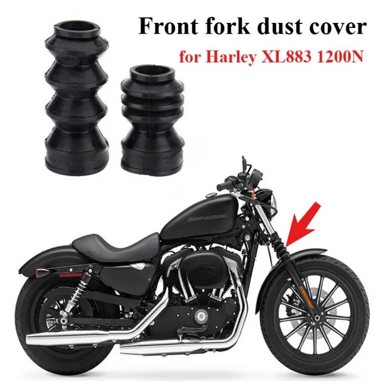 39 mm Motorrad-Gummi-Vordergabelschutz für Harley Davidson Dyna/Iron 883 XL883/Sportster 883 1200 Stoßdämpfer-Zubehör