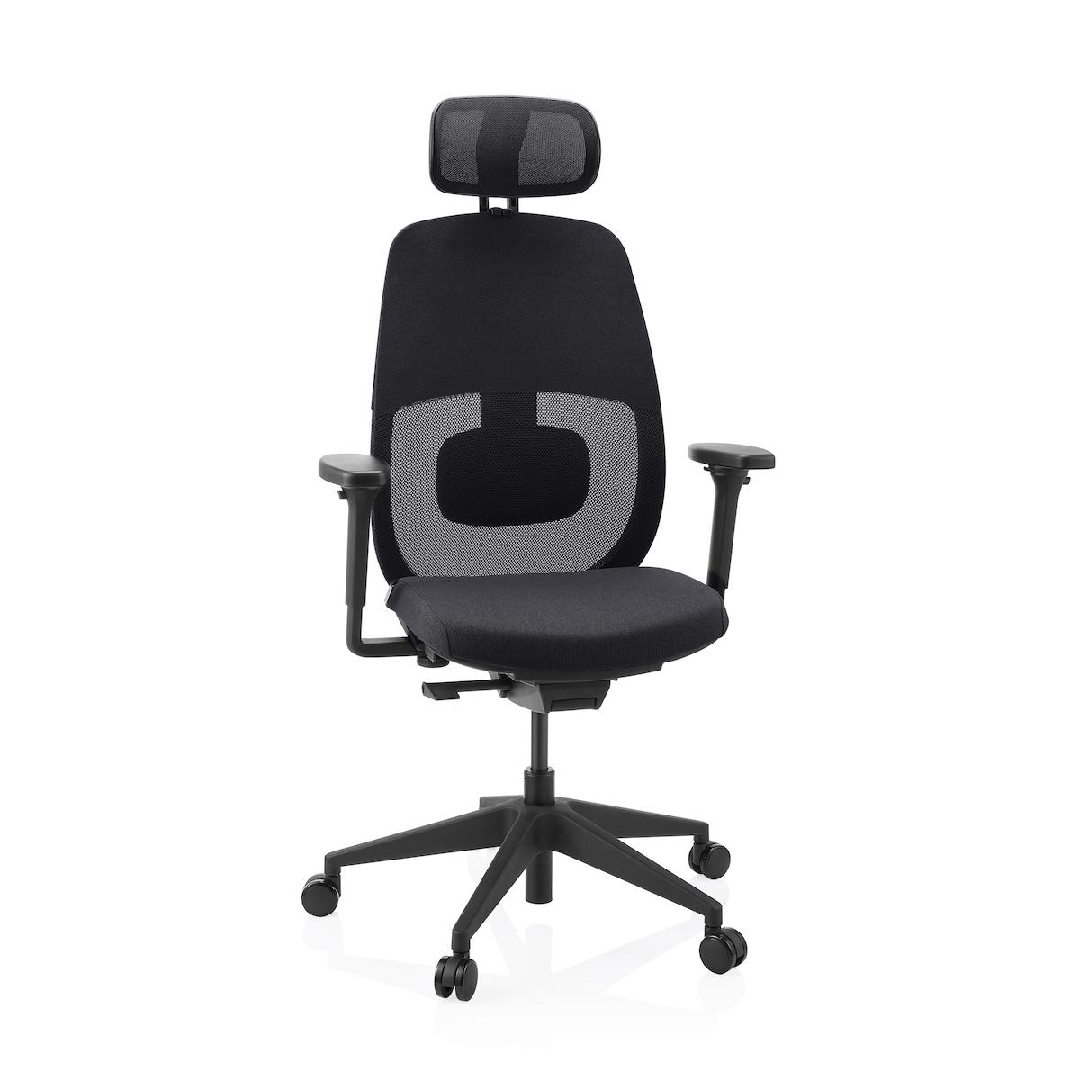 Ergonomischer Bürostuhl Skandis Pro mit Kopfstütze schwarz / Gestell schwarz hjh OFFICE Image