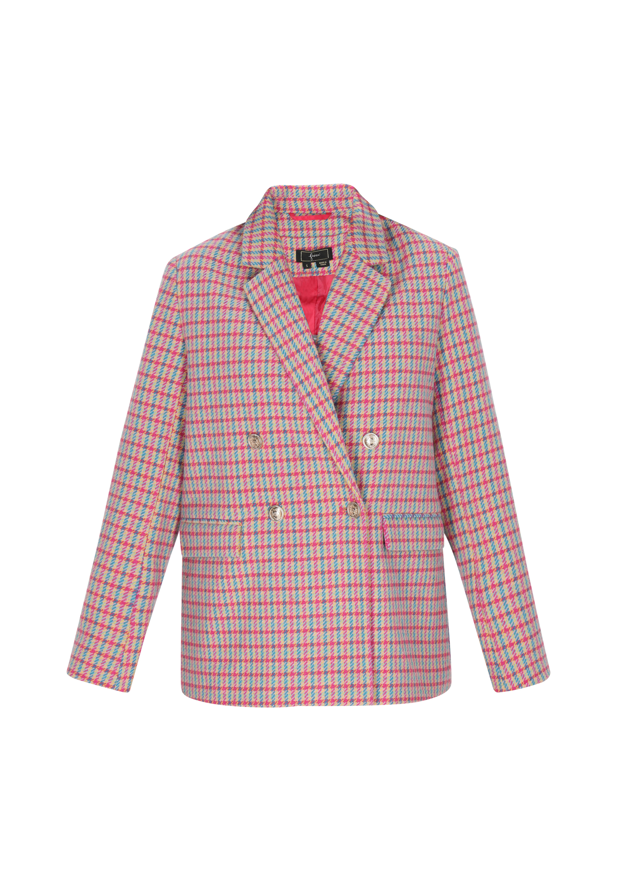 Faina Jacke Frauen blau rosa gelb L