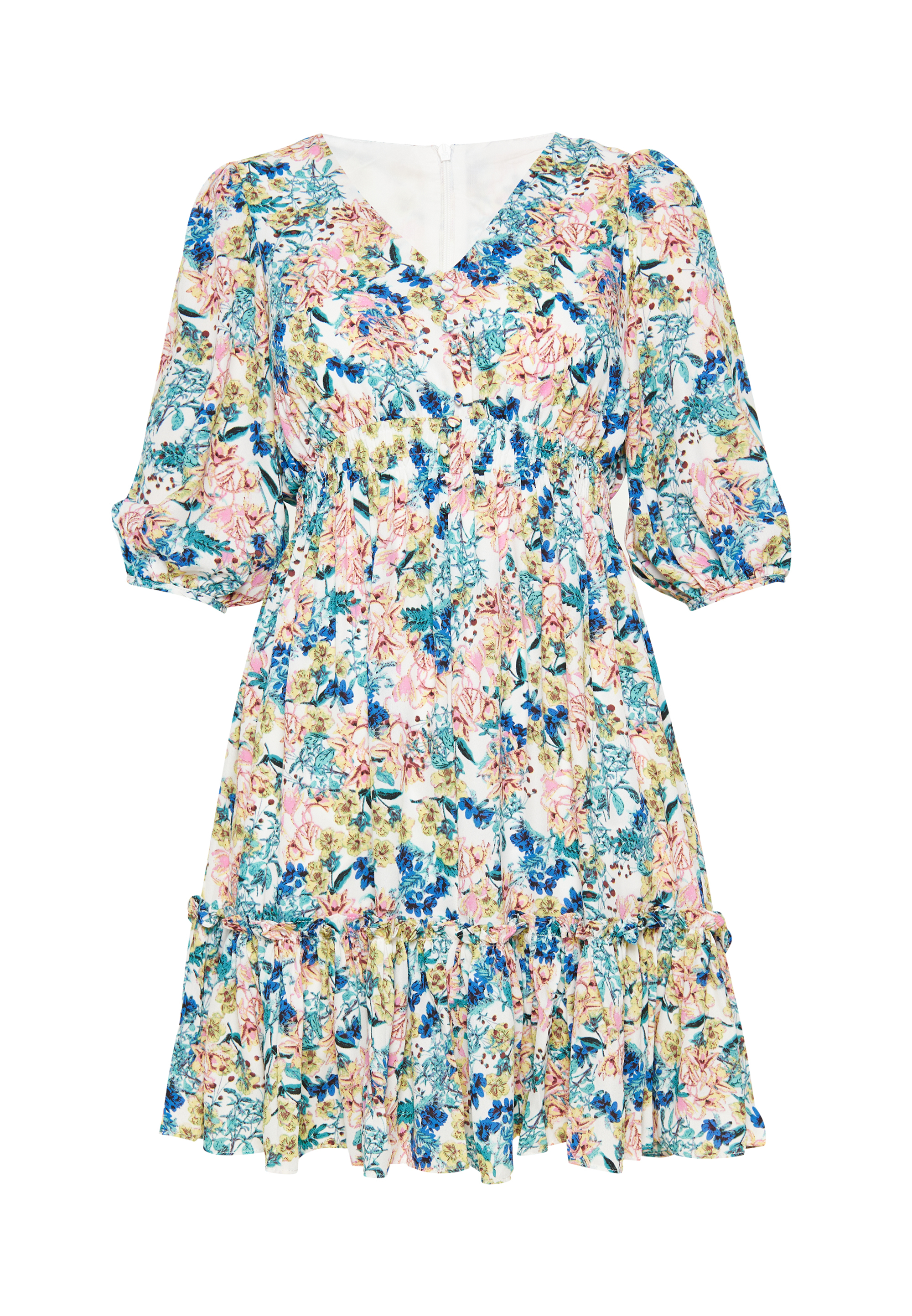 usha Kleid Frauen blau beige S