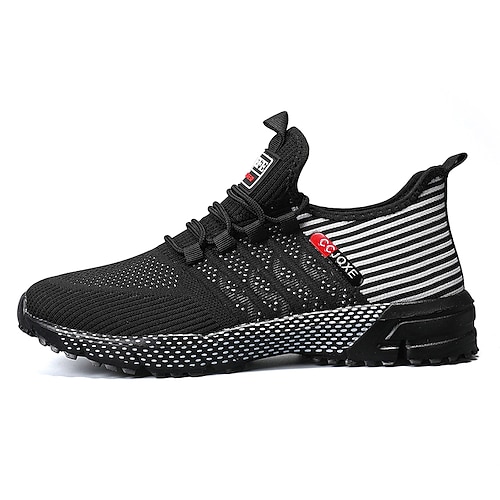 scarpe da corsa da uomo in rete nera – scarpe da ginnastica leggere con tomaia traspirante, ideali per la corsa, la palestra e le attività sportive
