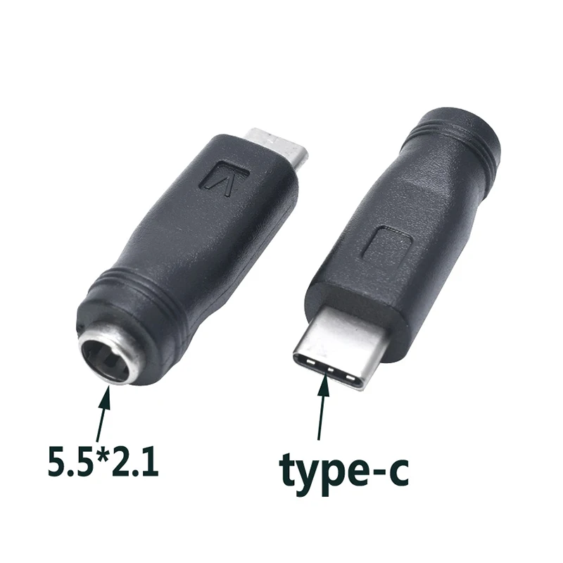 1PC DC Power Adapter Konverter 5,5x2,1mm Buchse Zu USB Typ C Stecker Für Elektronik Image