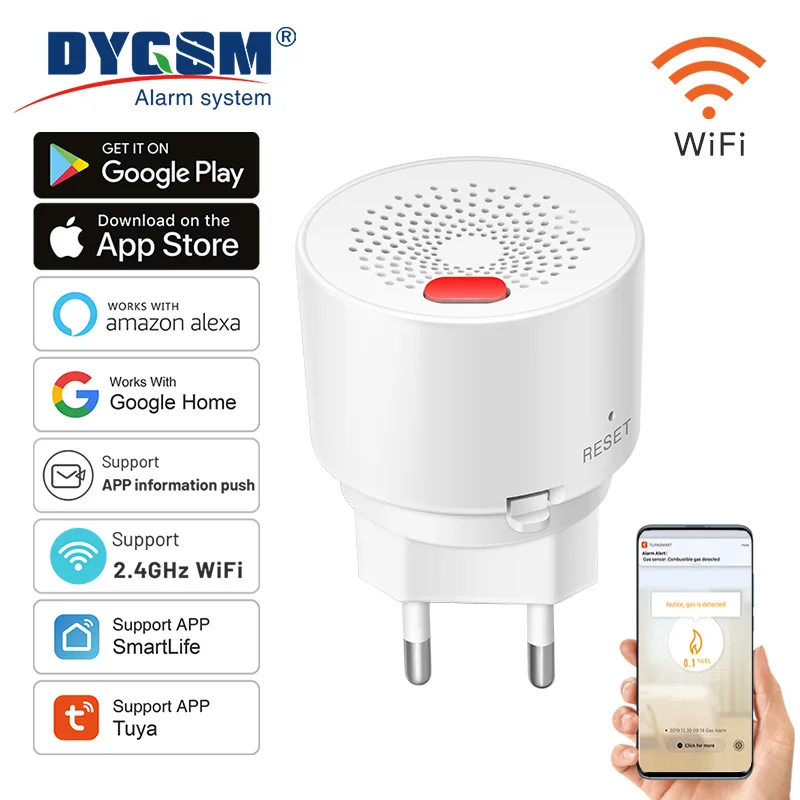 AliExpress-Kollektion Tuya smart home wifi erdgas sensor brennbarer haushalt smart lpg gasleck alarm melder brandschutz Image
