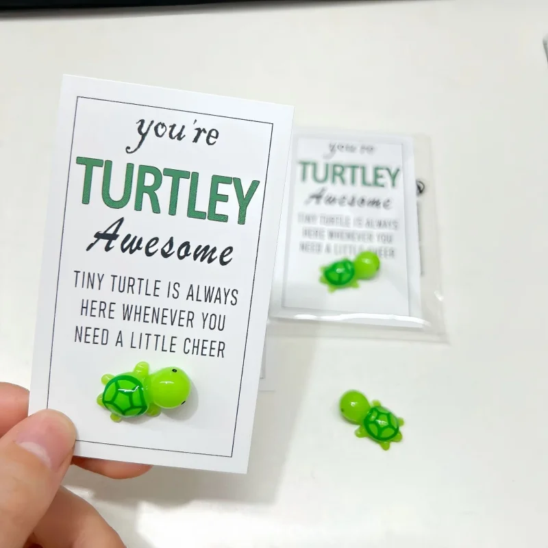 Glückskarte mit kleiner Schildkröte, Segenskarte, Umarmungskarte, Sie sind die Beste Image