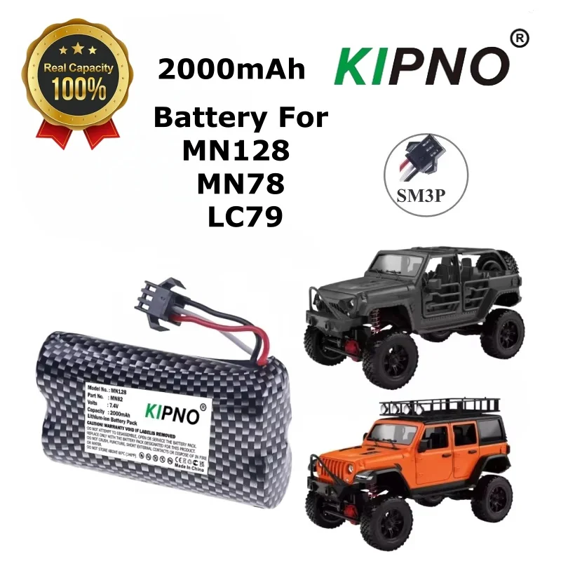 Caricabatterie 7.4V 2000mAh per Auto Telecomandata MN82, Batteria MN128 MN78 LC79 per Auto RC Acrobatica SM3p con Sensore di Gesto