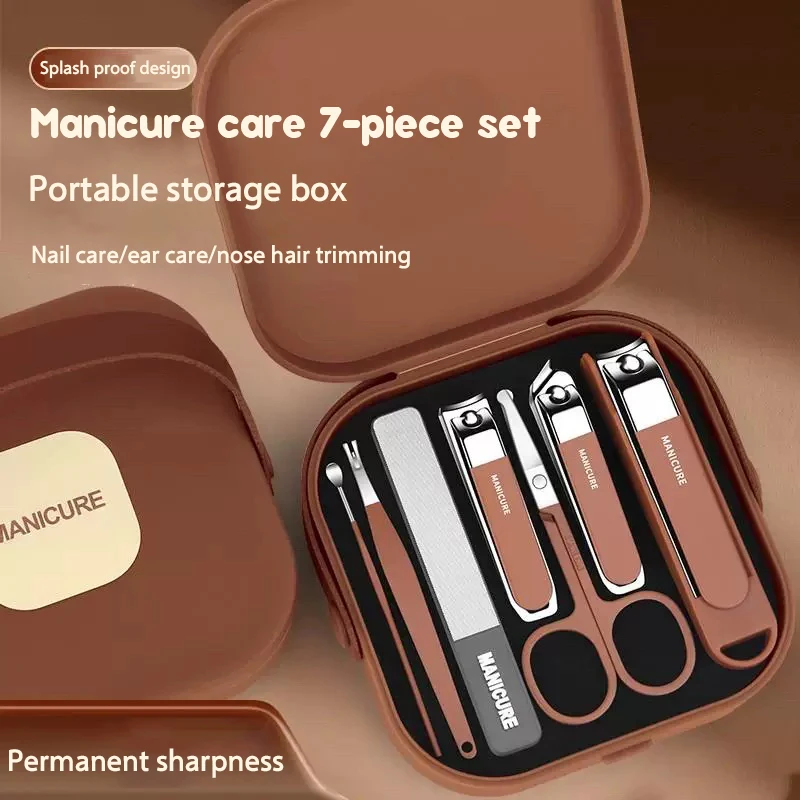 Anti-Spritz-Nagelknipser-Set, Hand in Hand, mit Maniküre-Knipser, Maniküre-Nagelknipser, Schutzwerkzeug, Maniküre, 7 Sets Image