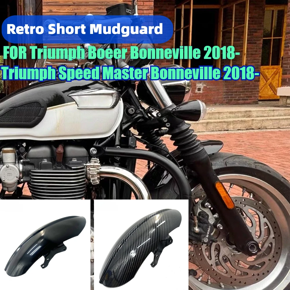 Für Triumph Bobber Bonneville Speedmaster 1200 18 – Cafe Racer Motorradzubehör Kurzer vorderer Kotflügel Kotflügel Verkleidung Schwarz