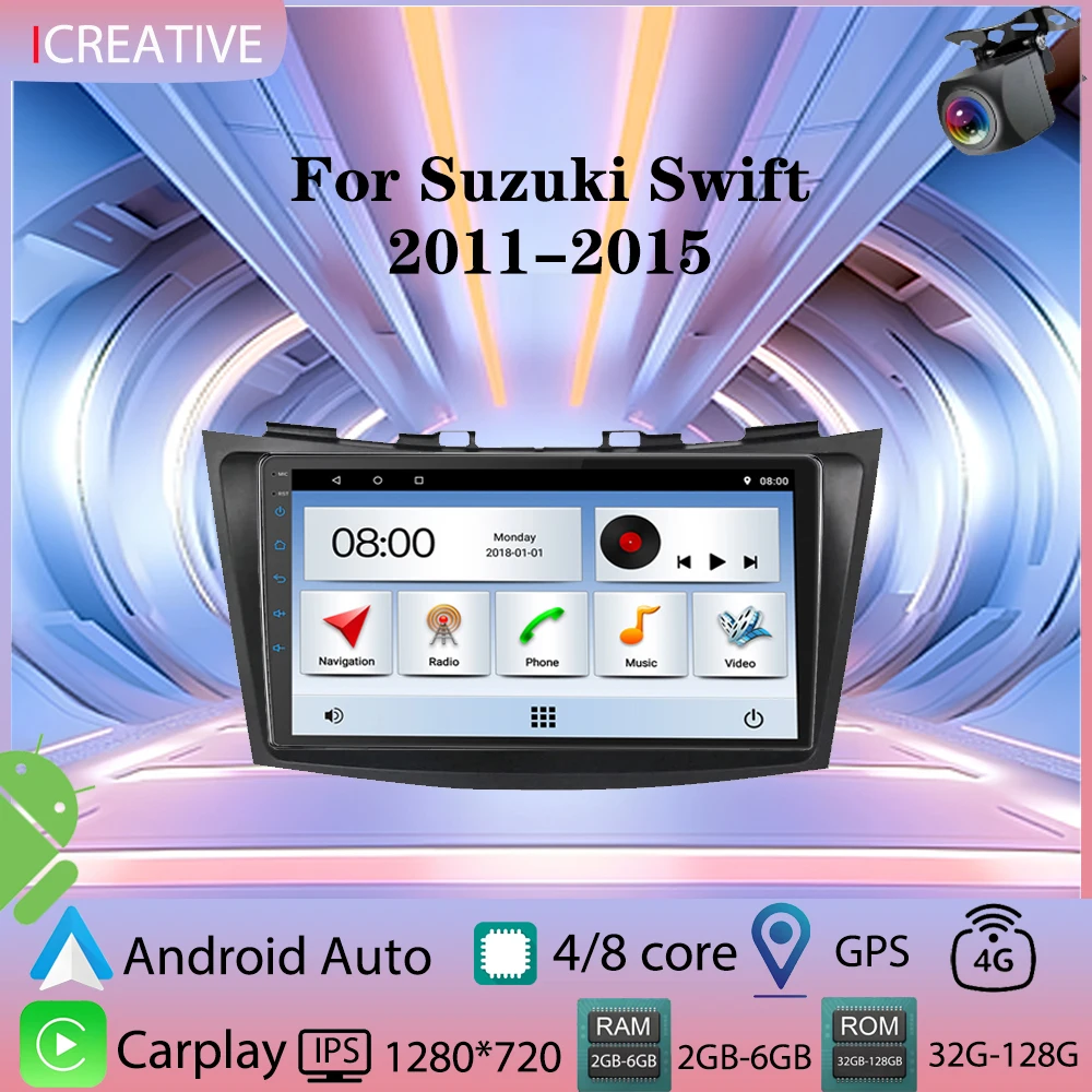 Android Autoradio für Suzuki Swift 2011–2015 Multimedia Carplay Player 2din Stereo Autoaudio Head Unit 9 Zoll Navigation GPS Image