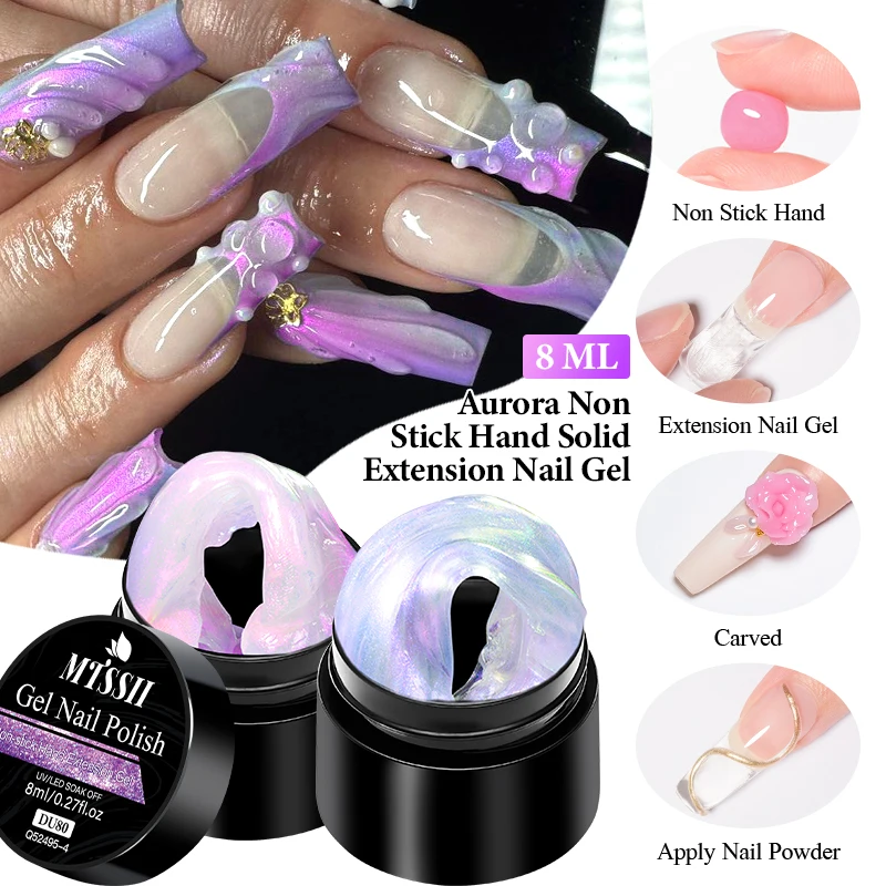 Aurora Antihaft-Handverlängerungs-Gel-Nagellack, 3D-Formung/Bildhauerei/Schnitzerei, UV/LED-Hartgel, Perle, Meerjungfrau-Effekt, Maniküre, DIY Image