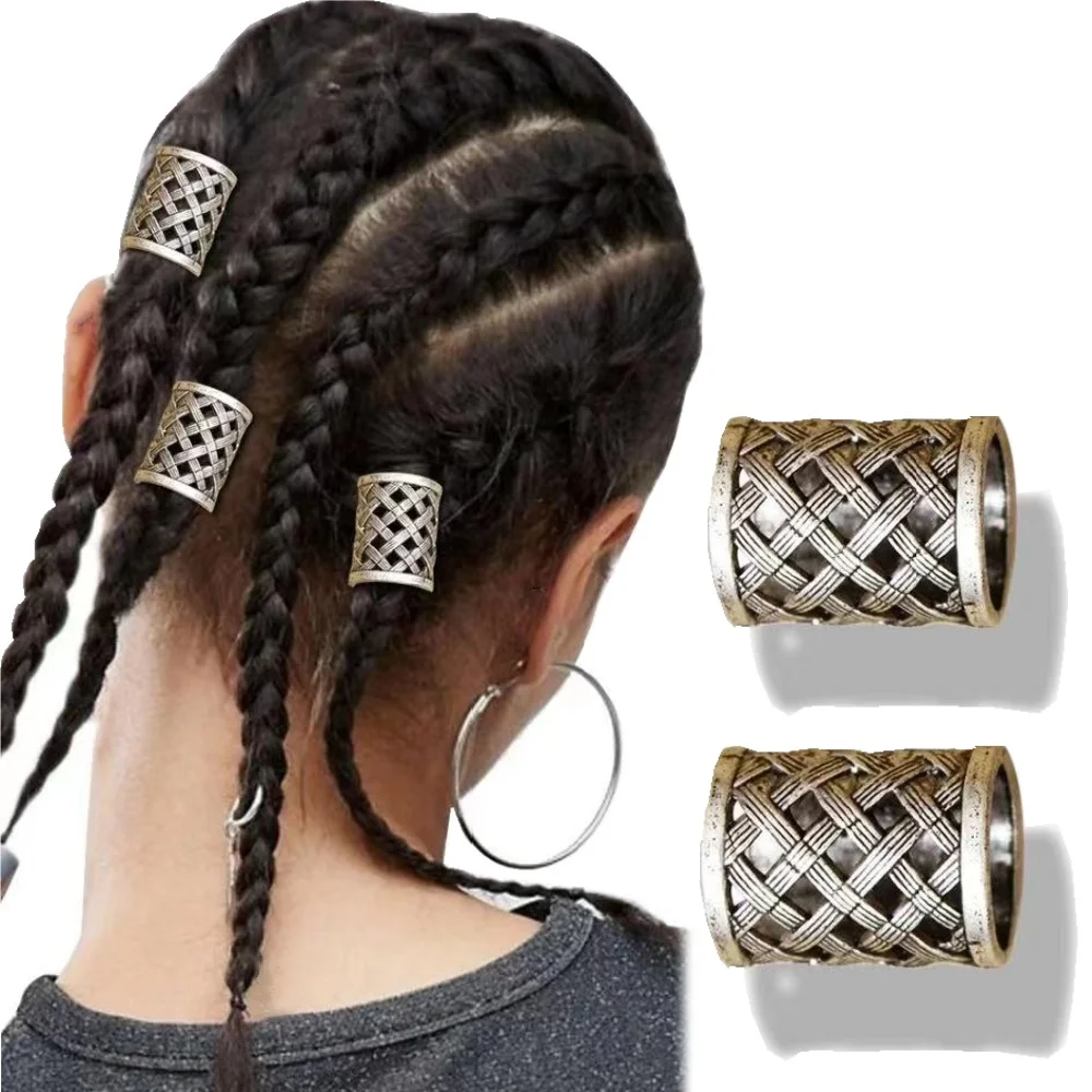 2 teile/paket Viking Pirate 18mm Loch Bart Perlen Dreadlocks Ring Geflecht Haar Kleid Clip perlen Schmuck Stirnband schal Zubehör Image