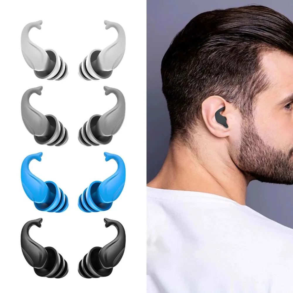 Neue wiederverwendbare Ohrstöpsel zum Schlafen, Geräuschreduzierung, Gehörschutz für Arbeit, Reisen, Schlafen, Schnarchen, Konzert, Schwimmen Image