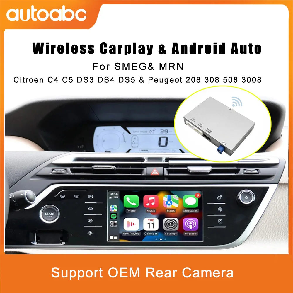 Drahtloser Carplay-Adapter, Android-Automodul für Peugeot Citroen SMEG MRN 208 308 508 3008 & C4 DS3 DS5, unterstützt Rückfahrkamera Image