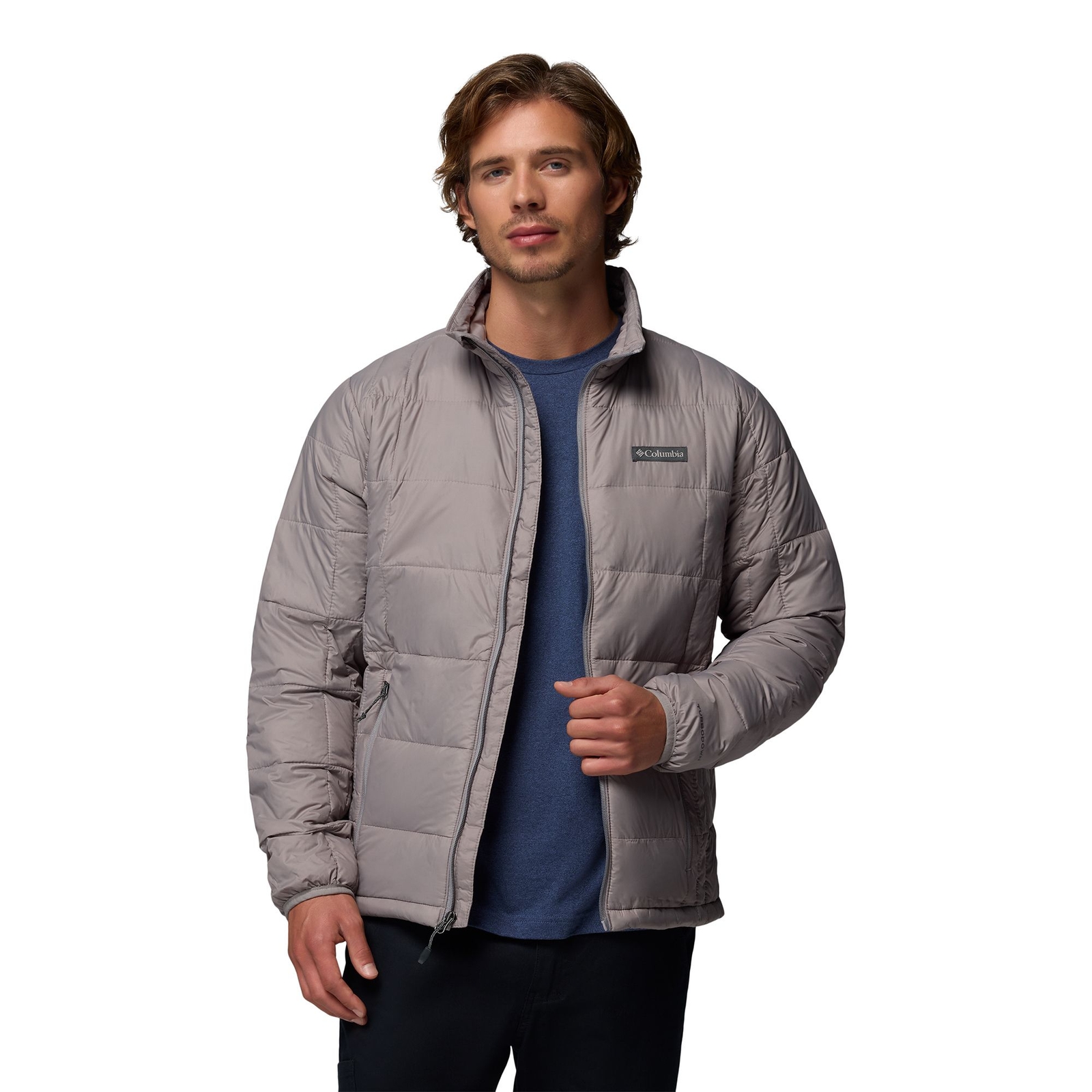 Columbia Men's Voodoo Falls Turbo Down II Jacket (Size S) Light Grey, Nylon,Polyester,Synthetic