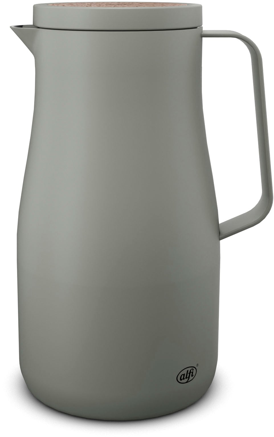 Isolierkanne ALFI "STUDIO TEA, aus doppelwandigem Edelstahl", matcha grün, B:12cm H:22,4cm Ø:14cm, Edelstahl, Kunststoff, Silikon, Kannen, Isolierkanne, 12h heiß & 24h kalt, ergonomischer Griff, große Öffnung