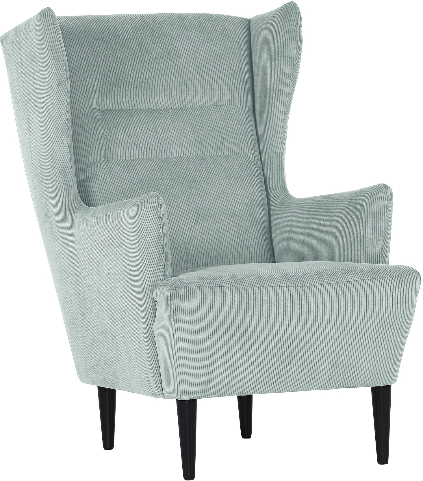 Ohrensessel GUTMANN FACTORY, blau (eisblau), B:70cm H:104cm T:90cm, 88% Polyester 12% Nylon, Sessel, Ohrensessel