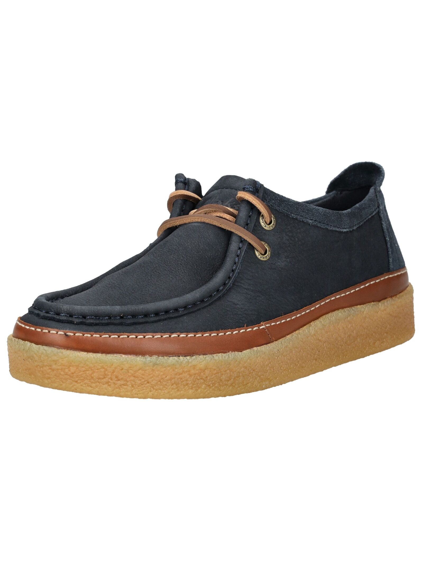 Schnürschuh CLARKS "Clarks Halbschuhe Nubukleder", Damen, Gr. 42,5, navy, Nubukleder, Schuhe Schnürschuh