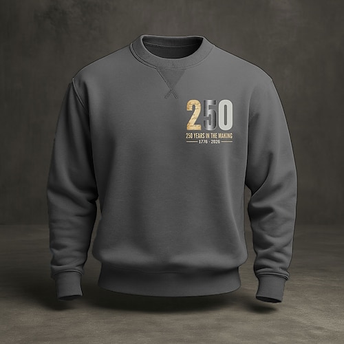 Amerikas 250. Jahrestag Herren Pullover Rundhalsausschnitt Blau Hellblau Schwarz Gelb Grün Winter Frühling Herbst Designer S M L XL 2XL 3XL Image