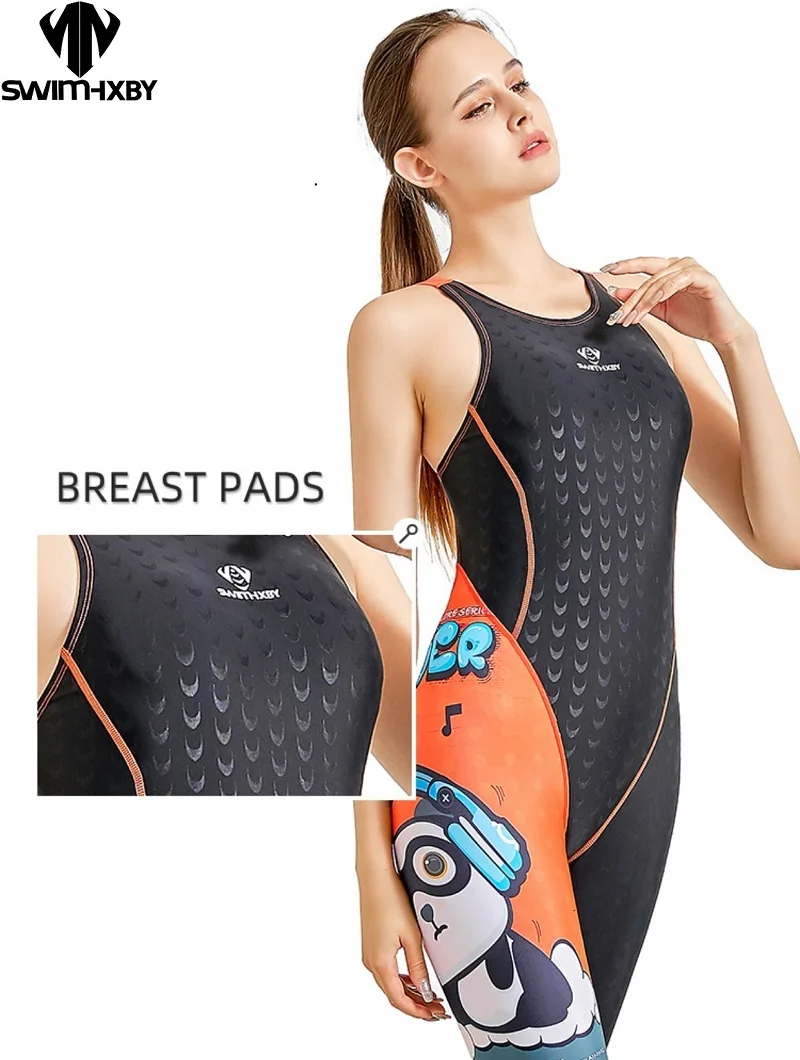 HXBY Damen-Badeanzug für sportliches Training, Wettkampf-Badeanzug für Damen, Sport-Badebekleidung, professioneller Badeanzug Image