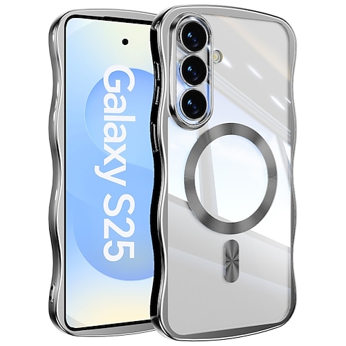 Handy Hülle Handyhüllen Für Samsung Galaxy S25 Ultra Plus S25 Edge S24 Ultra Plus S23 Ultra Plus S24 FE S23 FE Rückseite Magnetisch Unterstützt kabelloses Laden Stoßfest Retro Beschichtung Image