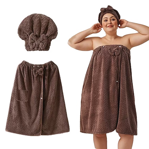 Baderock und Badekappe in großen Größen, verstellbar, schnelltrocknend, bequeme und praktische Badebekleidung, perfekt nach dem Baden, am Pool und unter der Dusche, schnelltrocknend und mit verstellbarer Passform