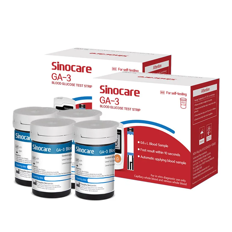 50/200/400 Stück Sinocare GA-3 Blutzucker-Teststreifen für Diabetes-Glukometer-Blutzucker messgerät Image