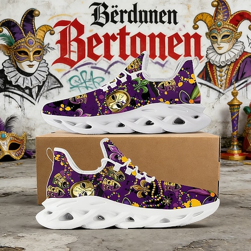 Männern Mardi Gras färbige Sport Sneakers stoßdämpfende leichte Laufschuhe für Karneval Umzüge Spaziergänge im Freien Reisen und Freizeit-Sportbekleidung Image