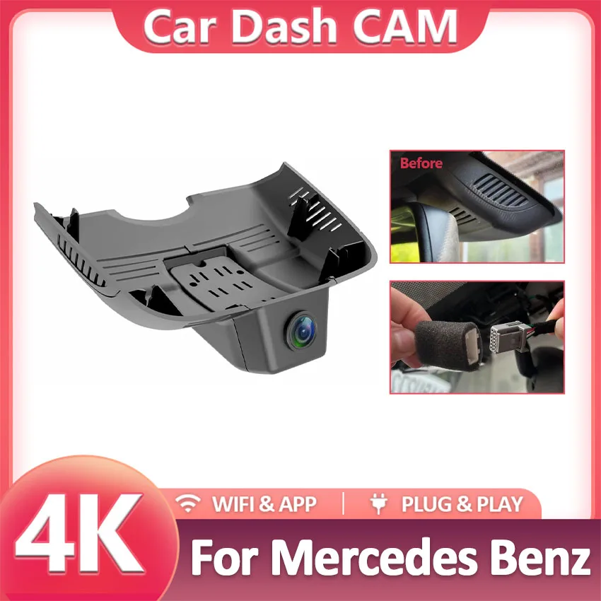 Plug and Play 4K Wifi Auto Dvr Dash Cam Für Mercedes Benz E Klasse W212 C207 2009-2016 C Klasse W204 C63 C204 2011 2012 2013 2014 Image