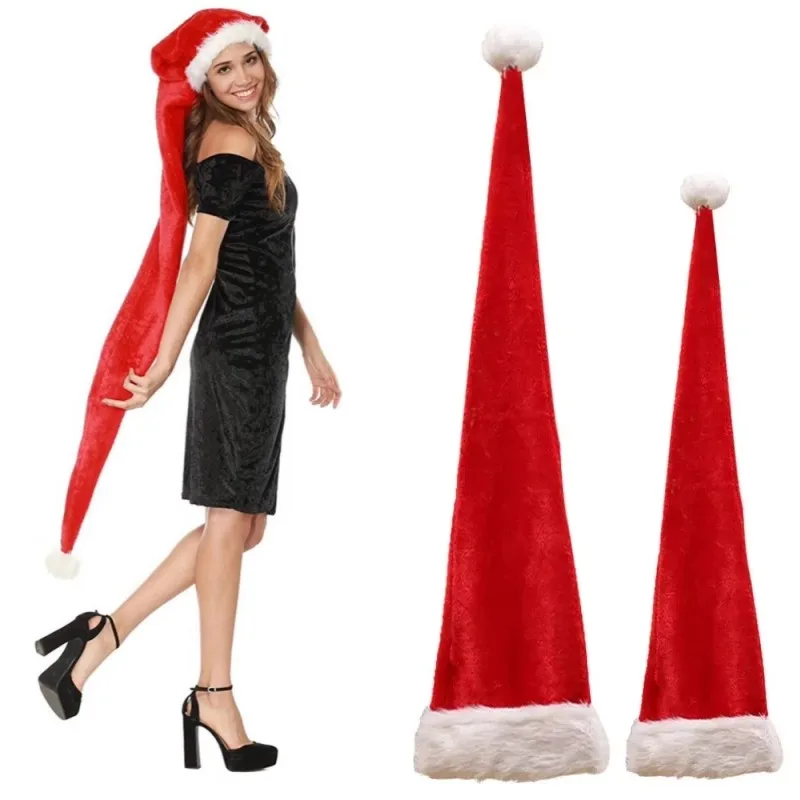 Erweiterte super lange Weihnachtsmannmütze für Kinder und Erwachsene, Weihnachten, Mützen, Mütze, Neujahr, Winter, Festival, Urlaub, Party, Geschenke Image