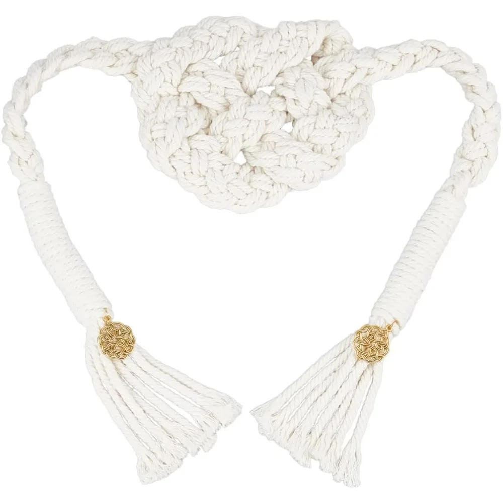 Hochzeit Lasso Seil Handfasting Schnur mit Anhänger 74,8 Zoll Beige Liebe Knoten Hochzeit Lasso Handfasting Schnur Traditionell Keltisch Image