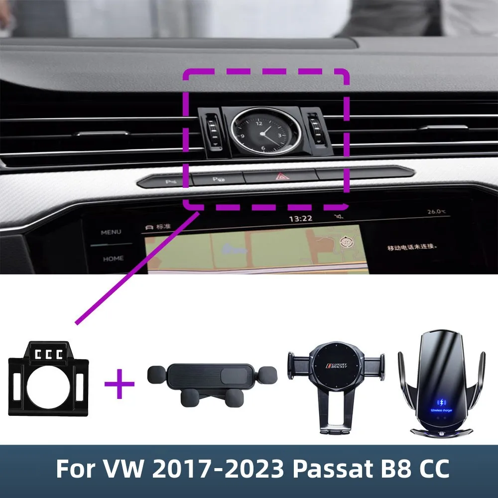 Für volkswagen vw 2019 2023 cc 2011-2015 passat b8 Autotelefon halter spezielle feste Halterung Basis kabelloser Ladest änder Image