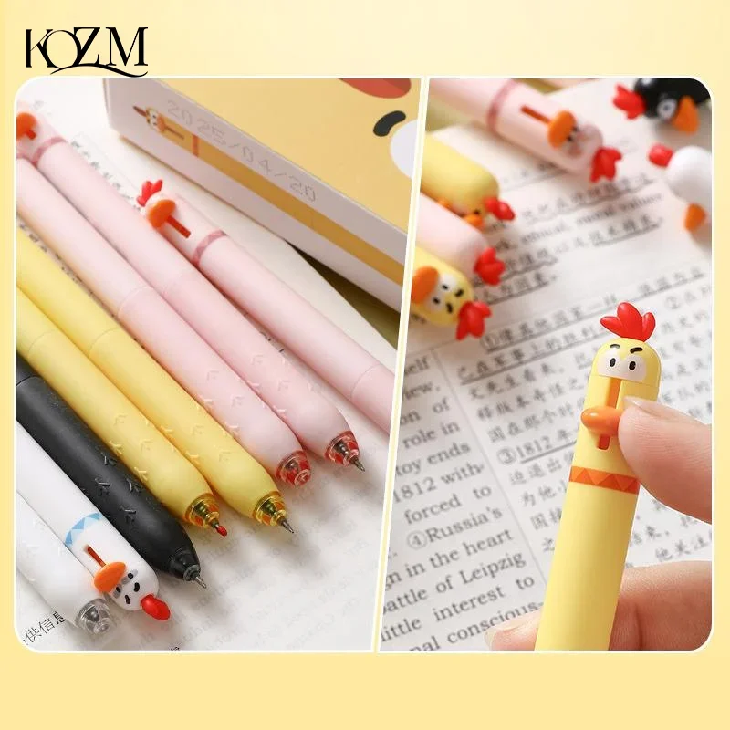 1/4pc Lustige Nette Haustier Küken Kreative Stress Relief Presse Neutral Stift INS Student Schwarz Stift Image