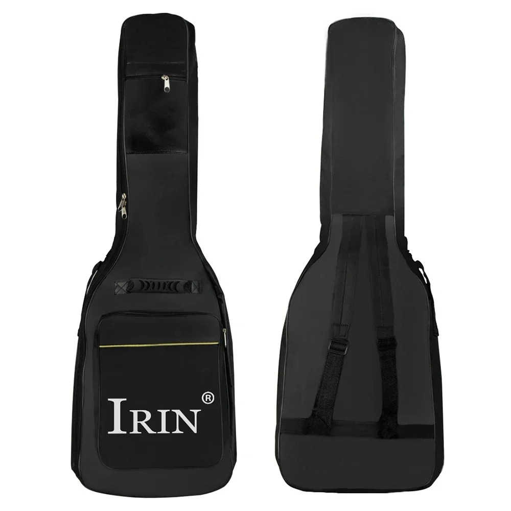 IRIN E-Gitarrenkoffer Gigbag Schwarz Wasserdichte Oxford-Stofftasche Gitarrenzubehör Aufbewahrungsrucksack für Musikinstrumente Image