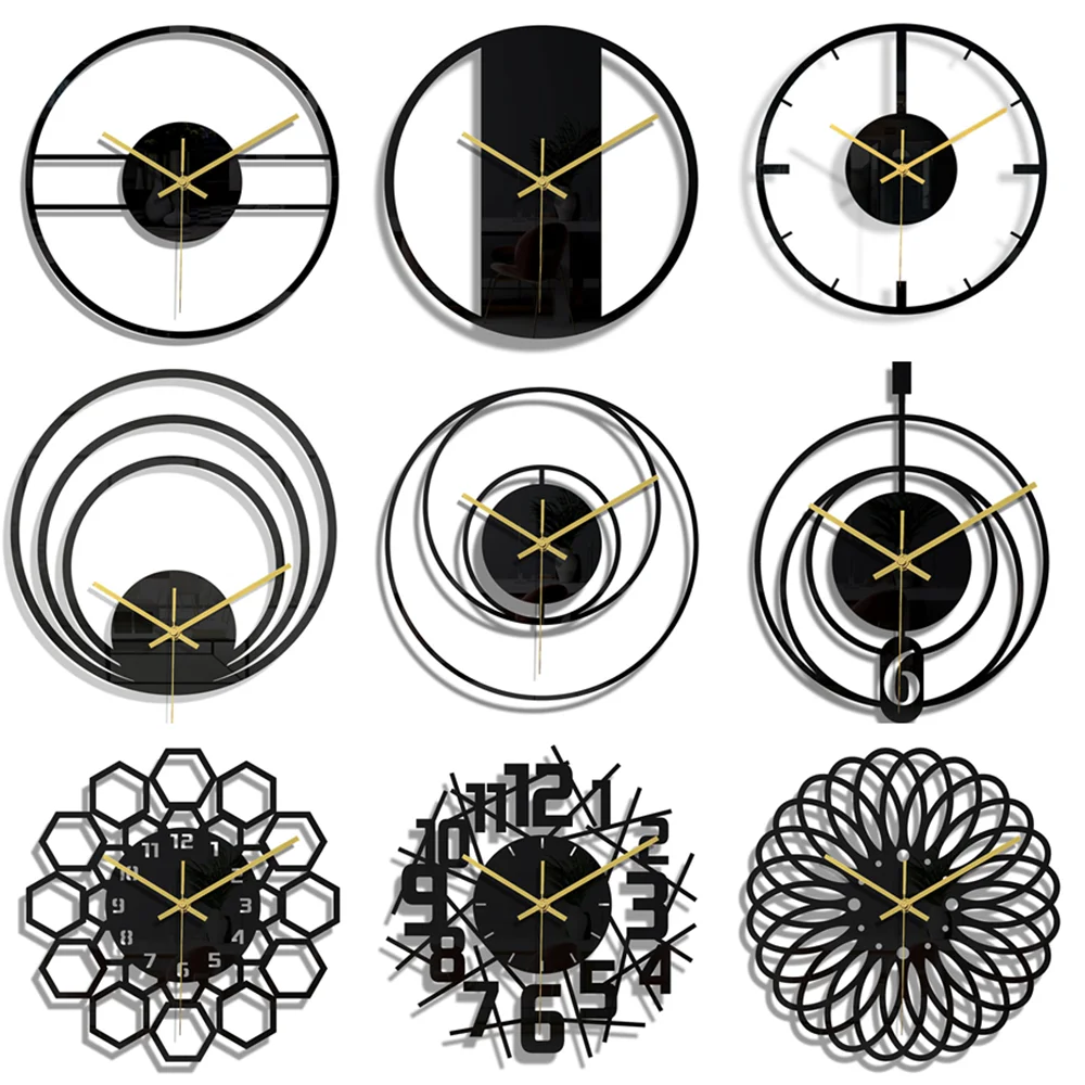 3D DIY Linie Carving Wanduhr Modernes Design Quarz Gold Nadel Uhr Stille Wohnkultur Acryl Wohnzimmer Schwarz
