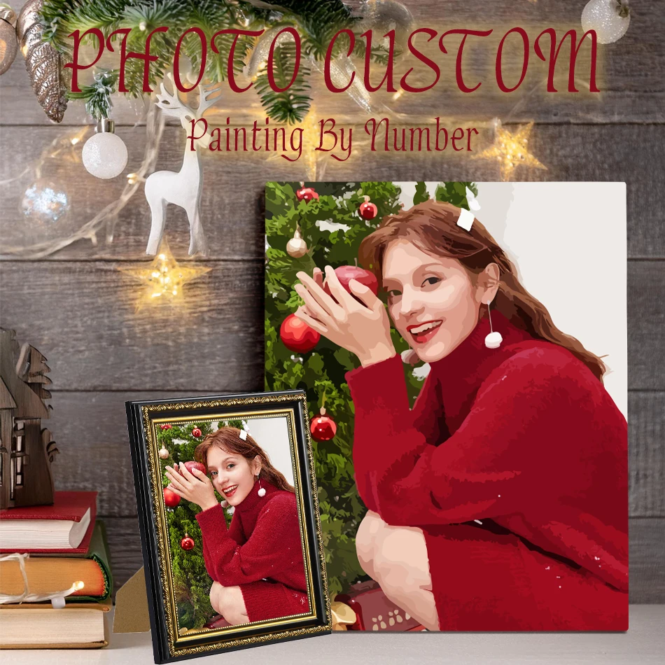 CHENISTORY 24/36/48 ColorcOil Malen nach Zahlen Foto Custom Home Decor Geschenk Farbe Privatbild Zeichnung Färbung auf Leinwand Image