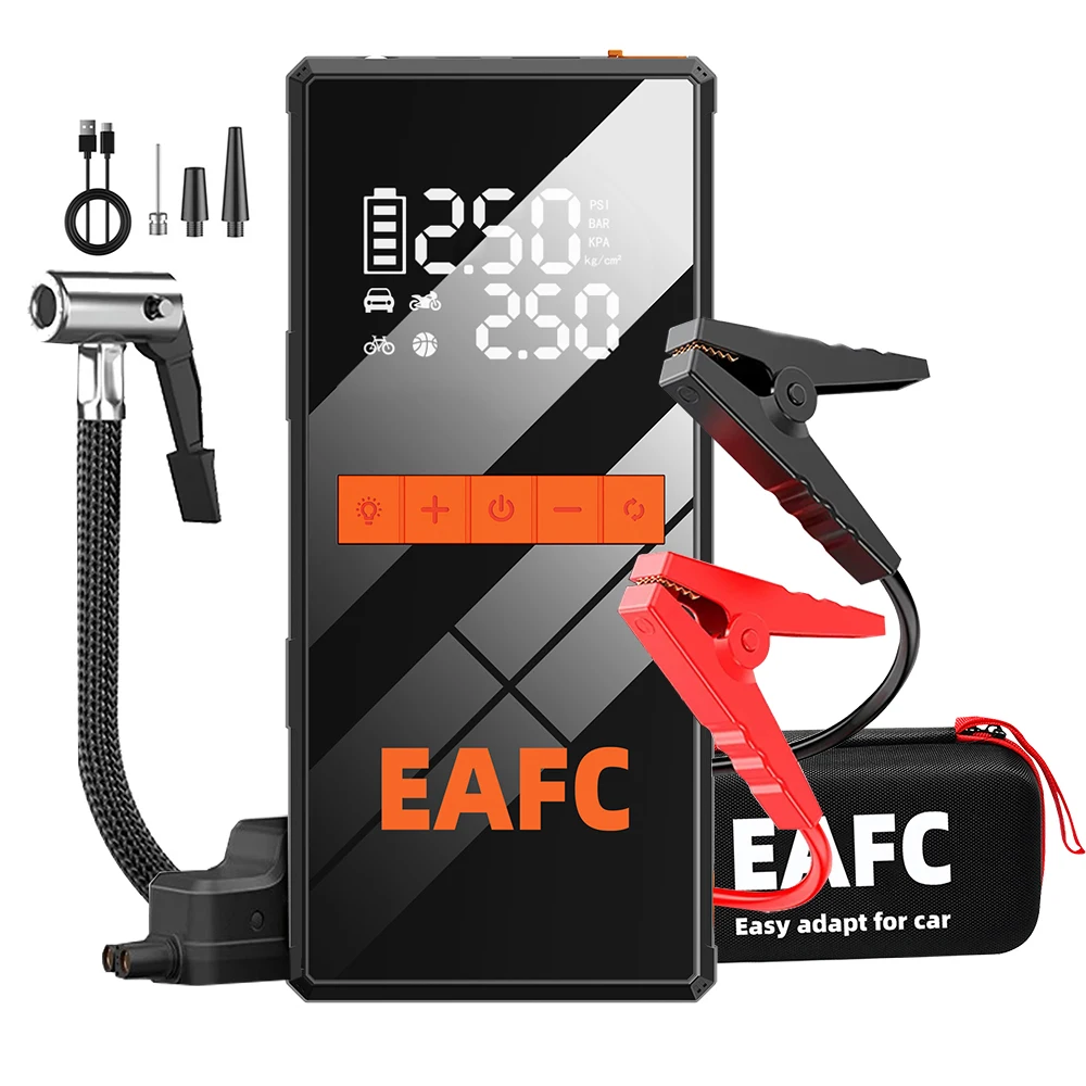 EAFC 1200A Auto Starthilfe Luftpumpe Tragbarer 2-in-1-Luftkompressor Multifunktions-Reifenfüller Auto Tragbarer Batteriestarter Image