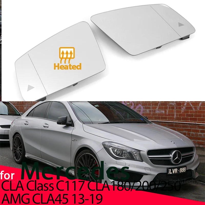 Spiegel beheiztes Seitenspiegelglas Rückspiegelobjektiv für Mercedes-Benz CLA-Klasse C117 CLA180 CLA200 CLA250 AMG CLA45 13-19 Image