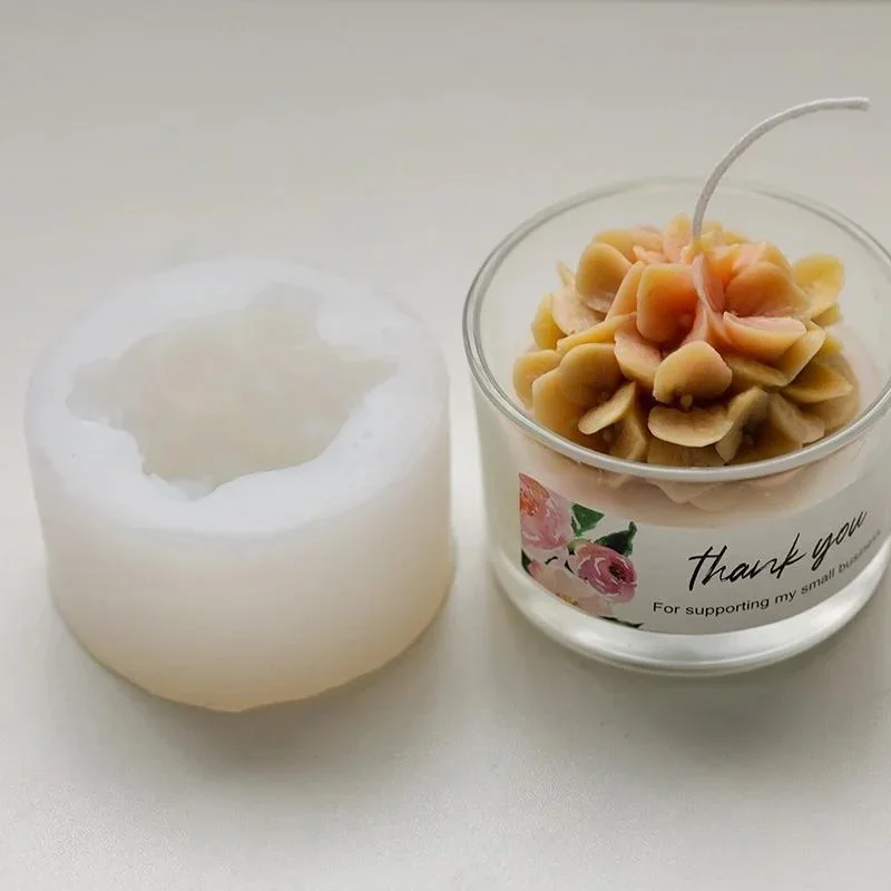 Blütenblatt & Cutter Silikonform Dekoration Pflanze Seife Blumen Kerzenformen Blumenstrauß Herstellung Ton Silikon Hortensien Blumenformen Image