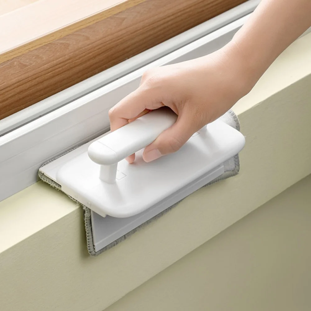 Multifunktionale Fensterrillen-Reinigungstuchbürste, weiches Tuch, faltbare Reinigungsbürste, Fensterreiniger für den Innenbereich Image