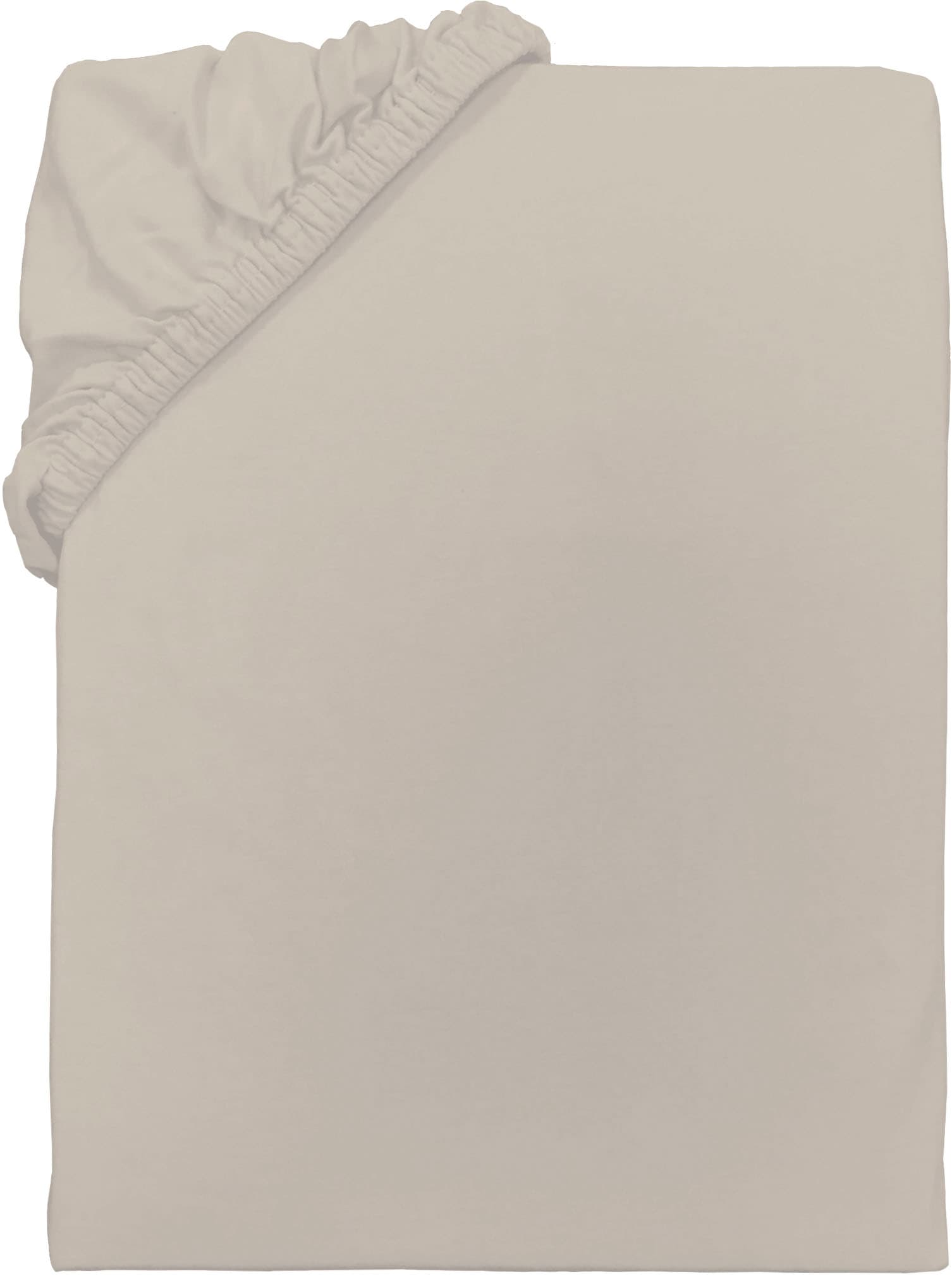 Spannbettlaken TOM TAILOR HOME "Tom Tailor Jersey", beige, B:90cm L:200cm, Jersey, Obermaterial: 100% Baumwolle, Bettlaken, Spannbettlaken, ab Größe 90x200 cm, Laken in hochwertiger Jersey Qualität